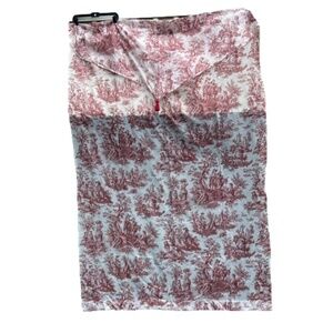 Set Of 2 Sheer Vintage Waverly Red Toile Drapery‎ & Valence Country Life Weekend